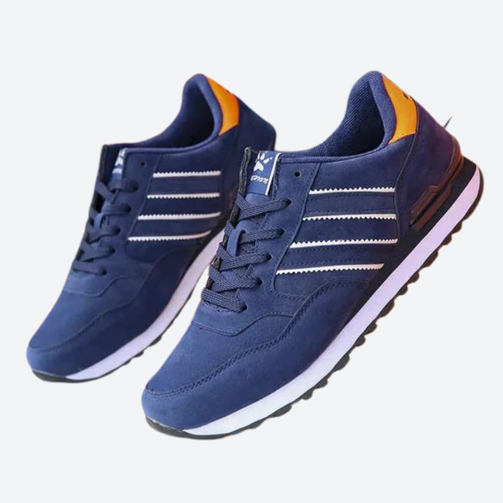 Męskie niebieskie sneakersy z elastyczną podeszwą