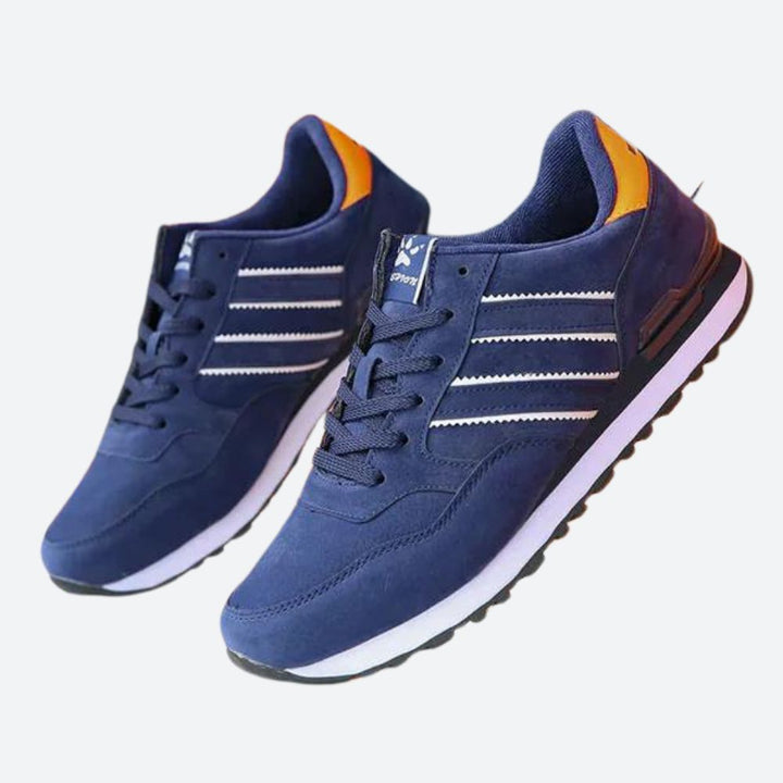 Męskie niebieskie sneakersy z elastyczną podeszwą