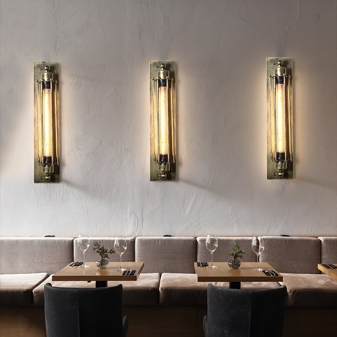 Stylowa lampa ścienna do salonu o nowoczesnym designie loft