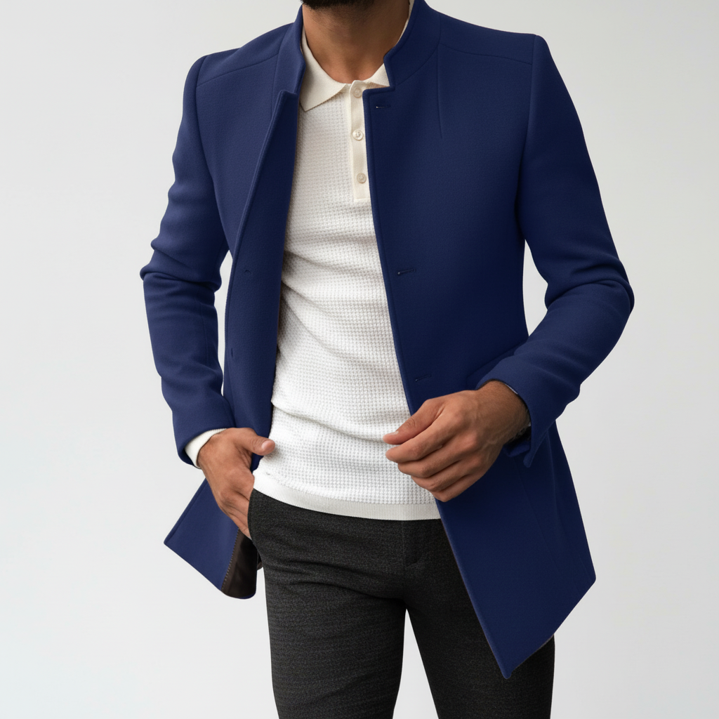 Męski klasyczny płaszcz jesienny Manfred w eleganckim stylu slim fit
