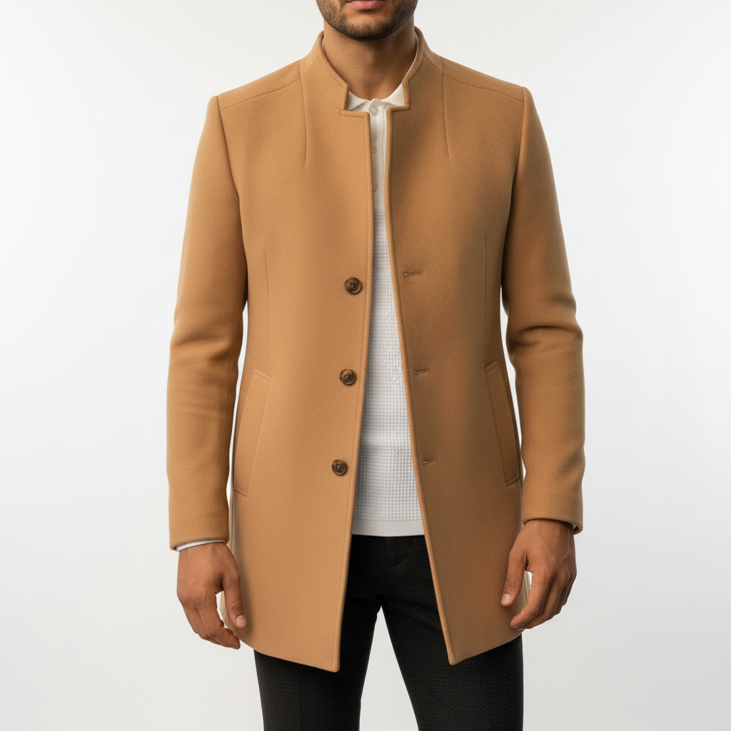 Stylowy płaszcz męski na jesień, odzież wierzchnia slim fit
