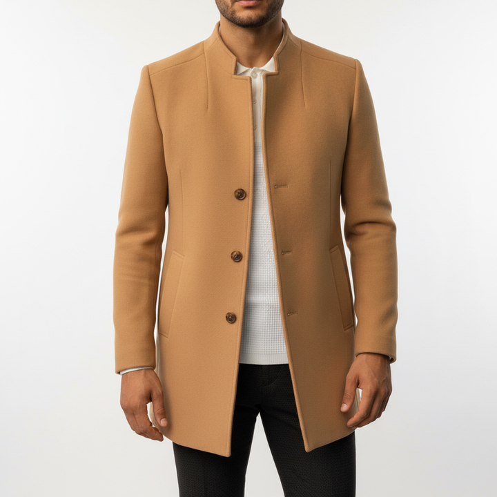 Stylowy płaszcz męski na jesień, odzież wierzchnia slim fit