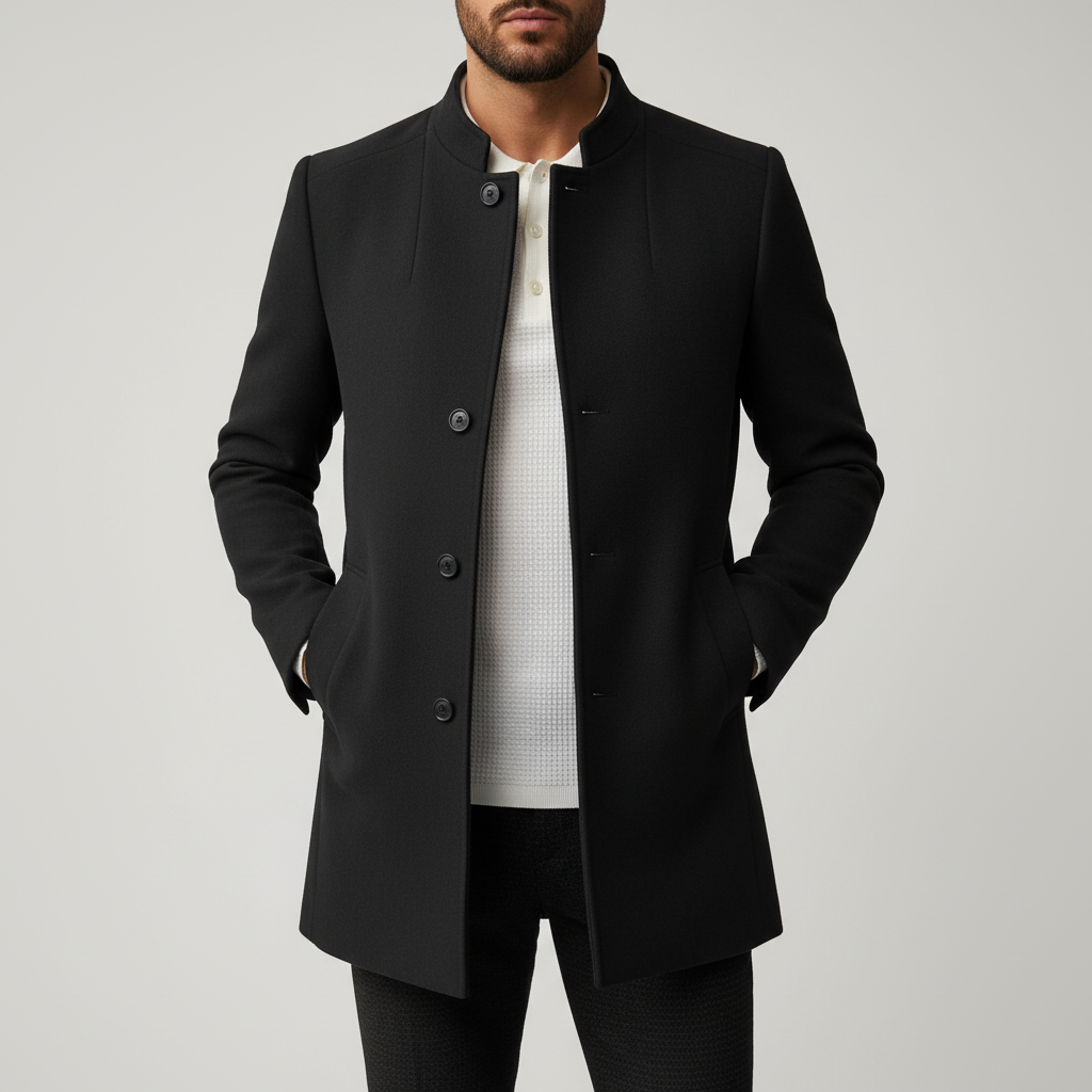 Wysokiej jakości płaszcz męski slim fit, modna odzież wierzchnia