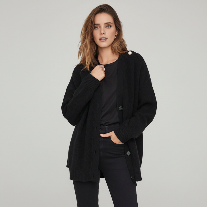 Miękki damski kardigan oversize Anja w casualowym stylu