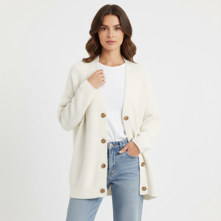 Elegancki sweter damski z dzianiny o luźnym kroju oversize