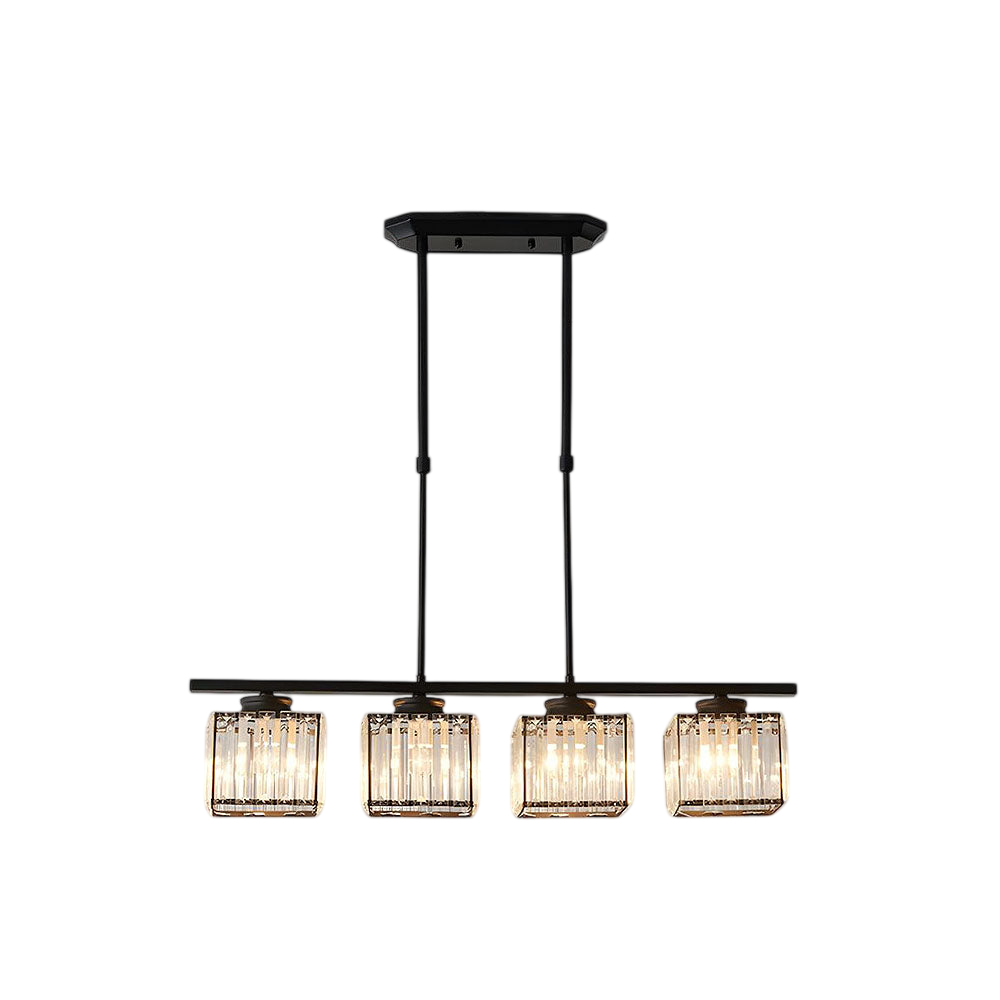 Czarna skandynawska lampa wisząca LED ze szklanymi kloszami na białym tle