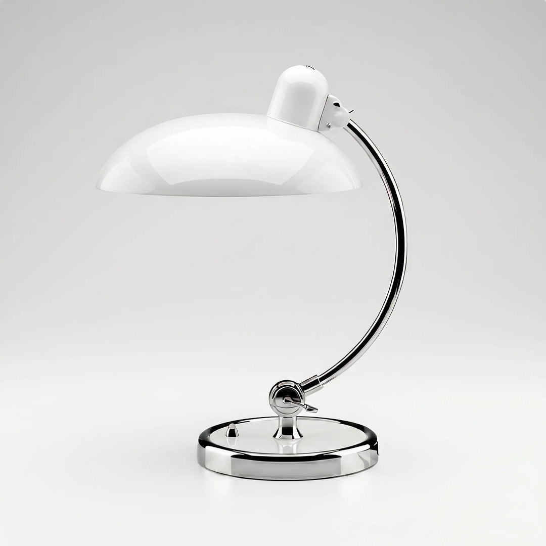 Nowoczesna lampa nocna o metalowej konstrukcji, zbliżenie na detale