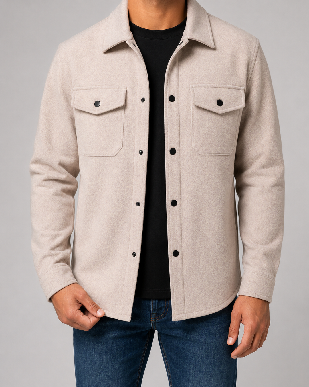 Męska odzież wierzchnia w stylu smart casual, tył kurtki przejściowej