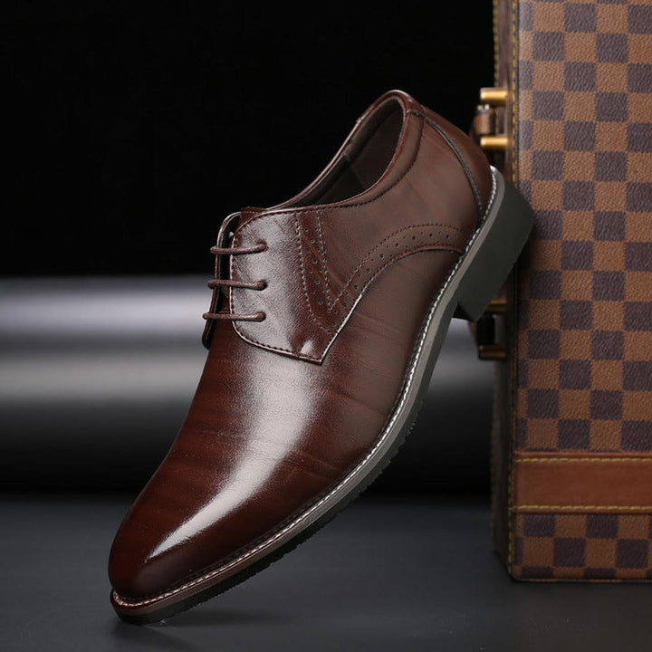 Brązowe męskie eleganckie buty wizytowe sznurowane James
