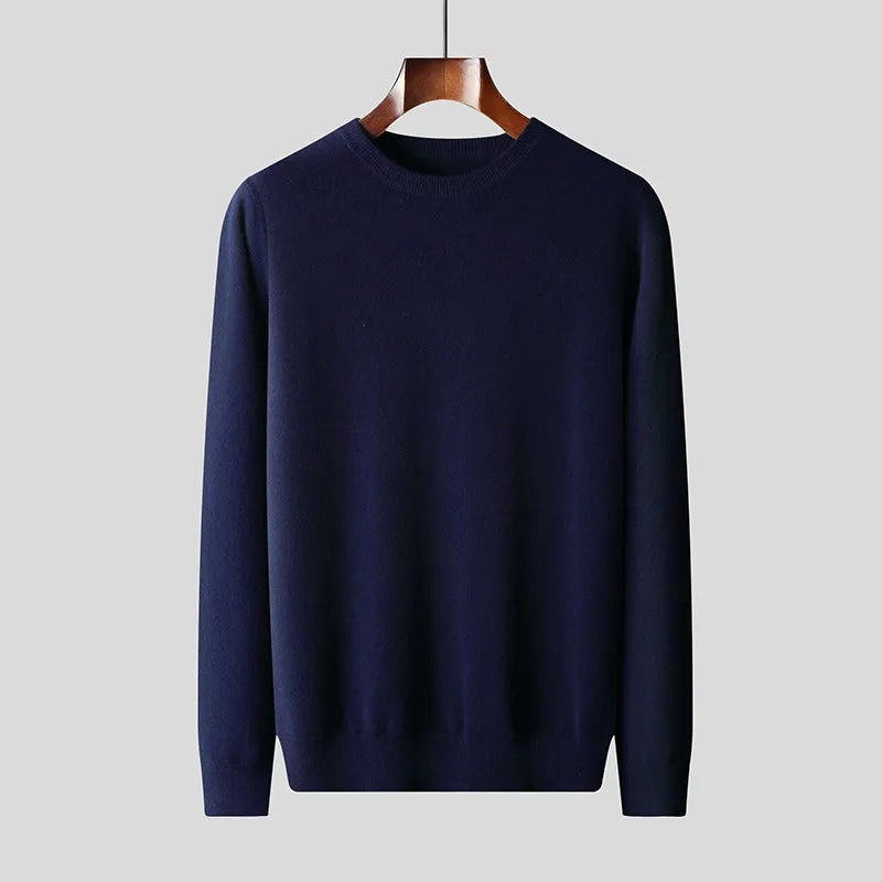 Waflowy sweter męski casual, wysokiej jakości odzież na jesień