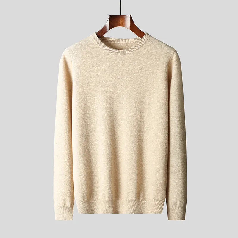 Casualowy sweter męski z okrągłym dekoltem, tył odzieży, jesienna moda