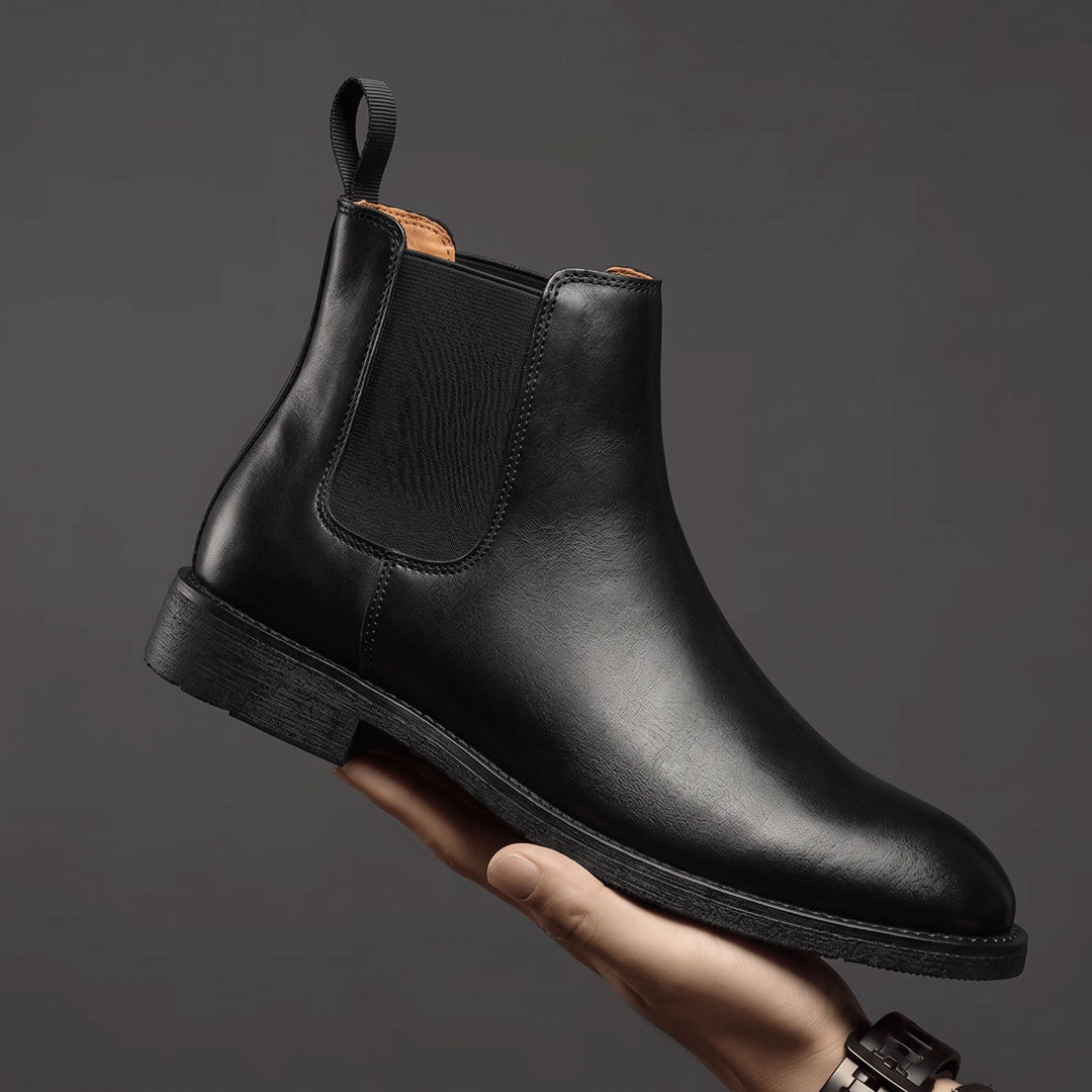 Eleganckie męskie buty codzienne typu chelsea boots na płaskiej podeszwie