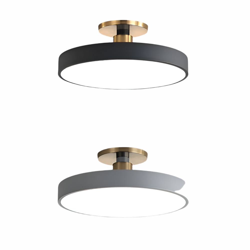 Nowoczesna okrągła lampa sufitowa LED CosmicCircle w kolorze czarnym i szarym