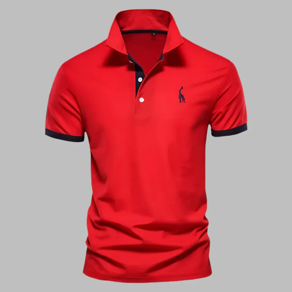 Męska elegancka koszulka polo w stylu smart casual z usztywnianym kołnierzykiem
