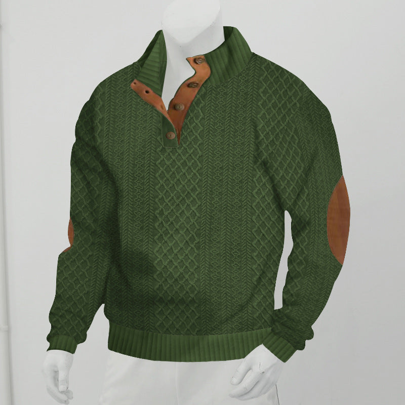 Modny sweter męski w stylu smart casual, gruba dzianina