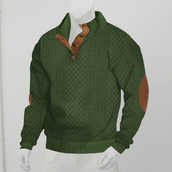 Modny sweter męski w stylu smart casual, gruba dzianina