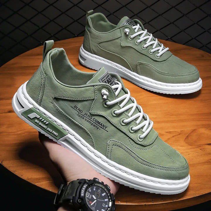 Męskie zielone sneakersy z wygodną wkładką