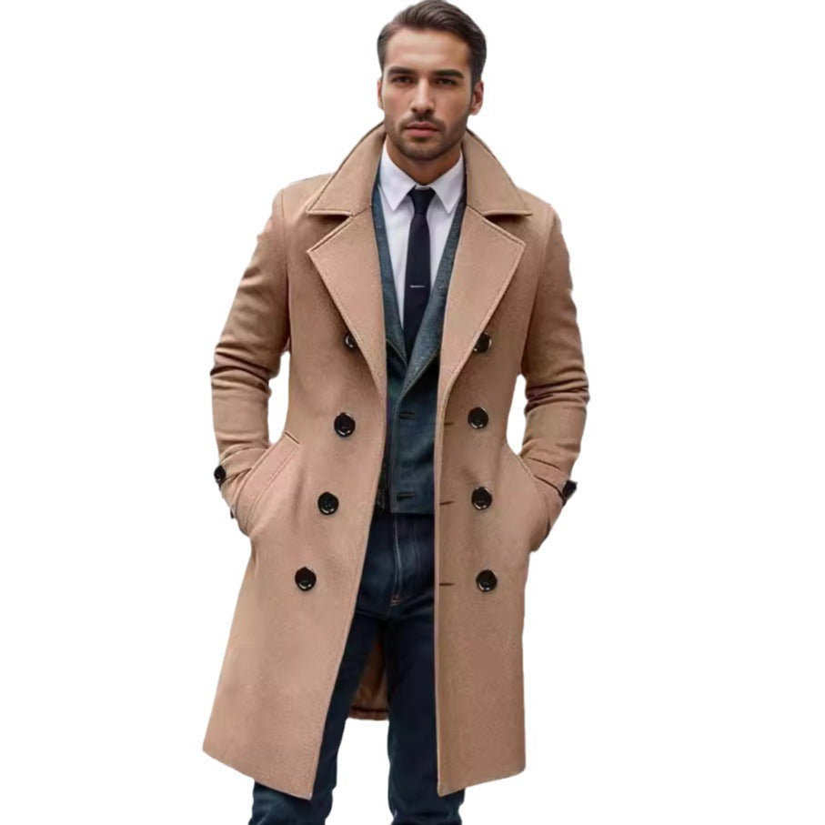 Modny męski płaszcz zimowy w eleganckim stylu