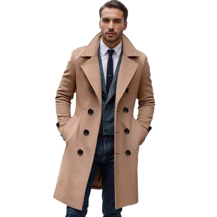 Modny męski płaszcz zimowy w eleganckim stylu