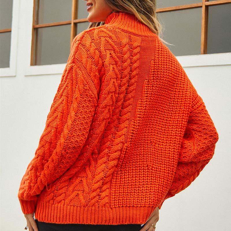 Elegancki jesienny sweter damski z golfem w modnym odcieniu