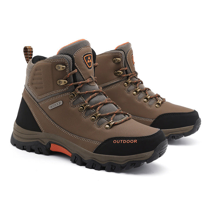 Męskie buty trekkingowe w kolorze khaki z systemem sznurowania