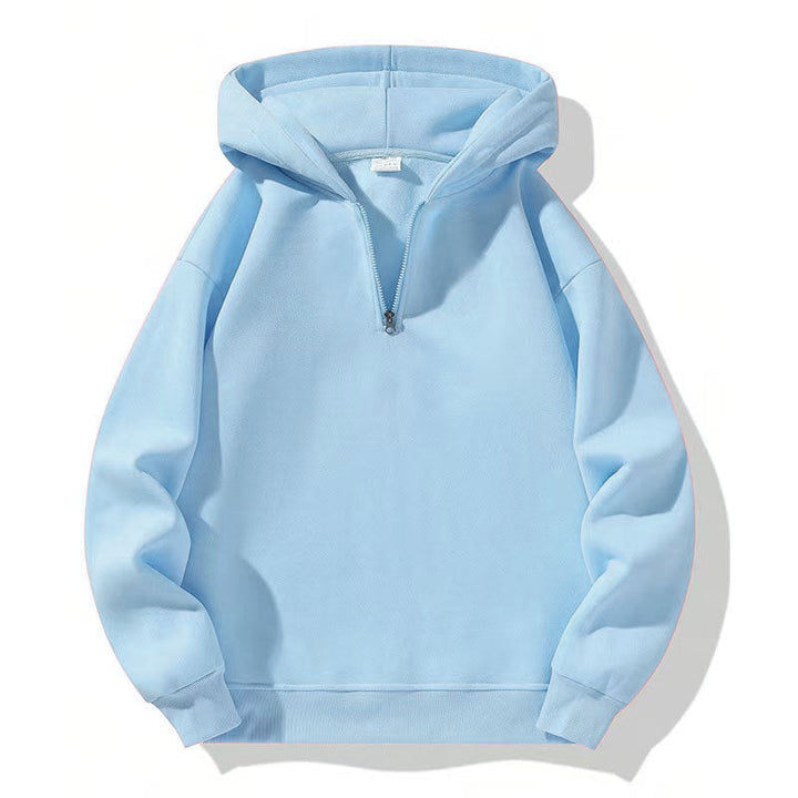Męska bluza sportowa z kapturem i zamkiem do połowy w stylizacji casual