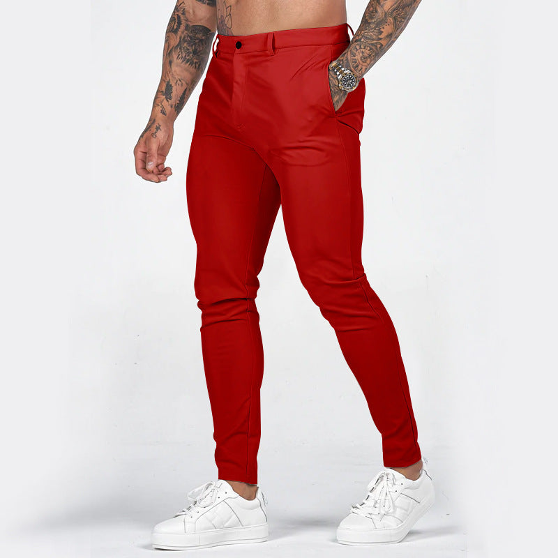 Eleganckie spodnie męskie chinos z dopasowaną nogawką slim