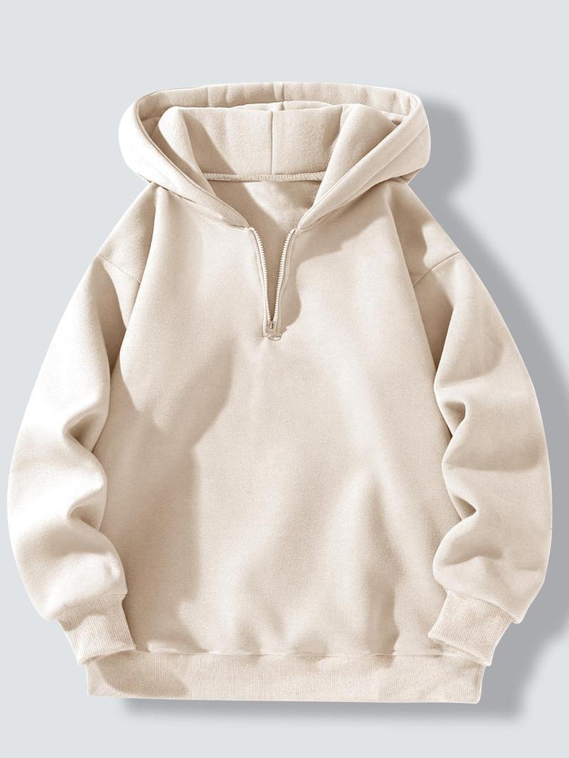 Beżowa męska bluza z kapturem w stylu casual