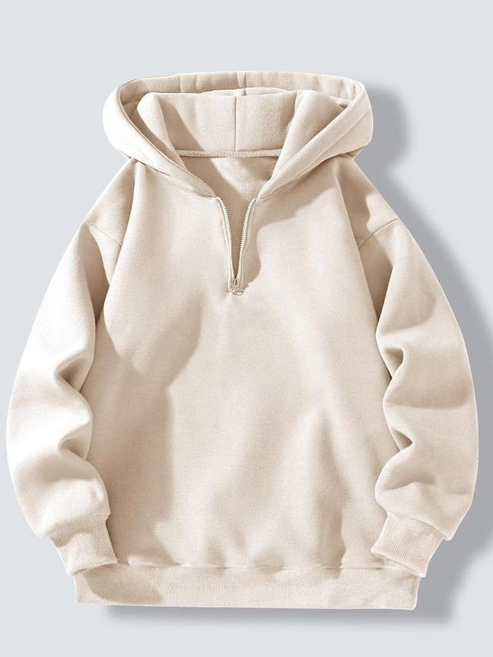 Beżowa męska bluza z kapturem w stylu casual
