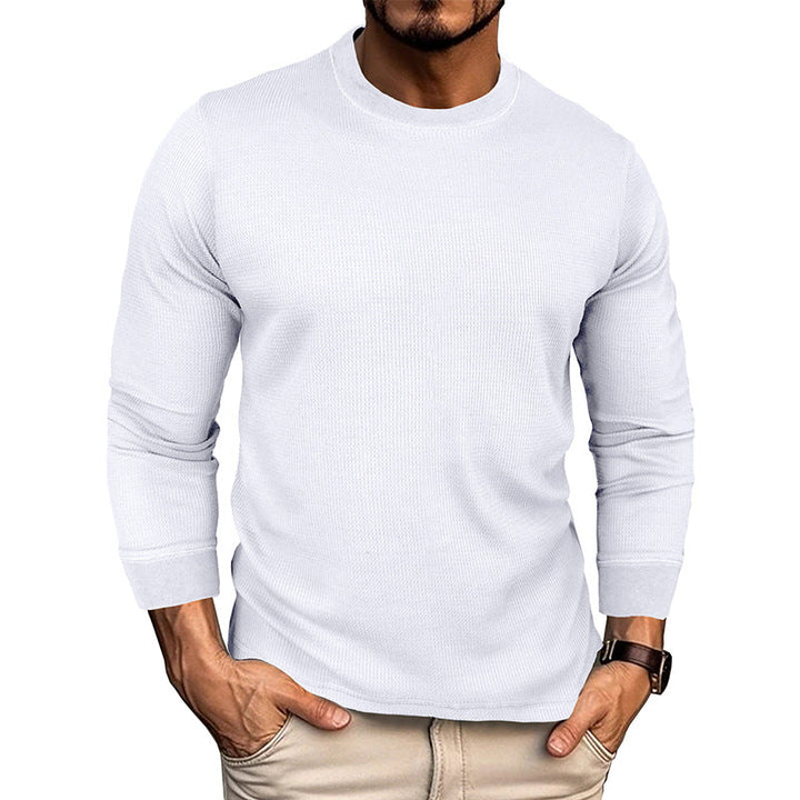 Strukturalny long sleeve męski w modnym casualowym stylu, przód