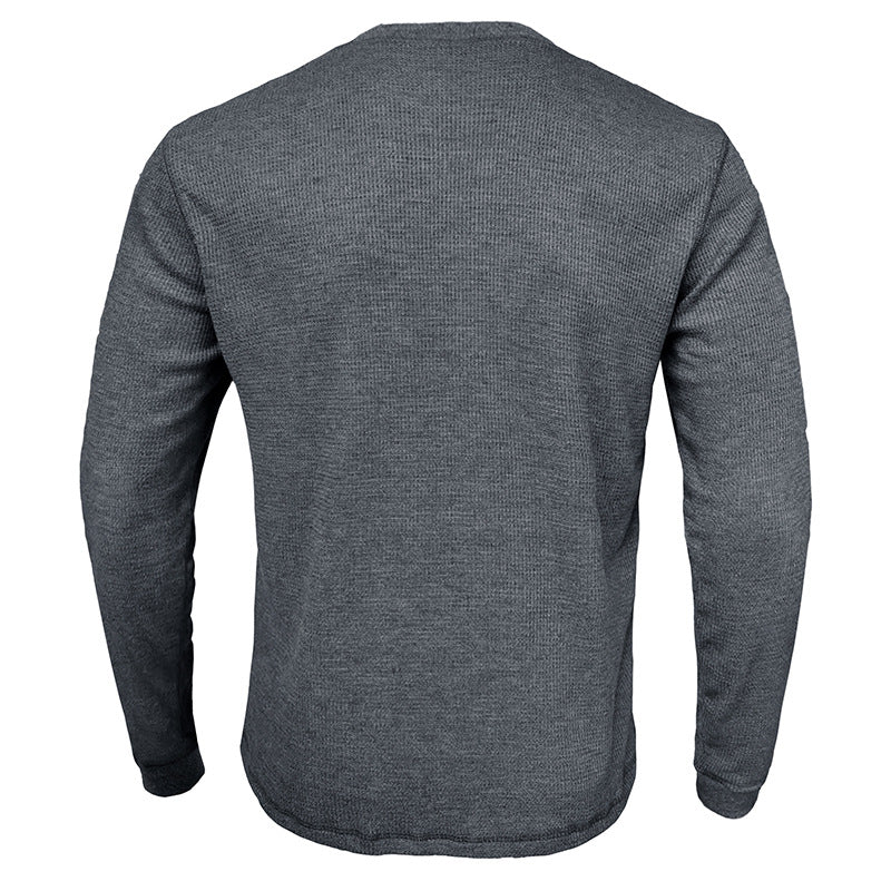 Męski long sleeve z okrągłym dekoltem, tył odzieży
