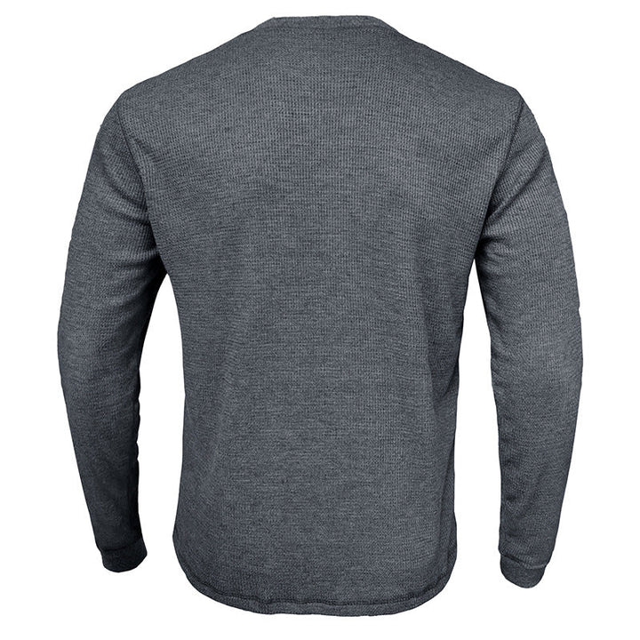 Męski long sleeve z okrągłym dekoltem, tył odzieży