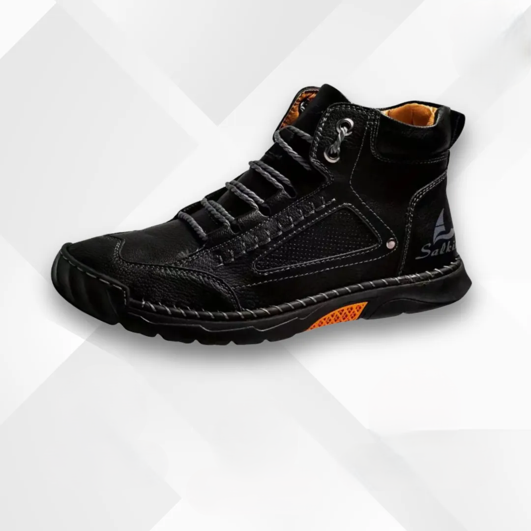 Czarne męskie buty outdoorowe Leandro z antypoślizgową podeszwą