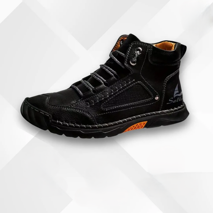 Czarne męskie buty outdoorowe Leandro z antypoślizgową podeszwą