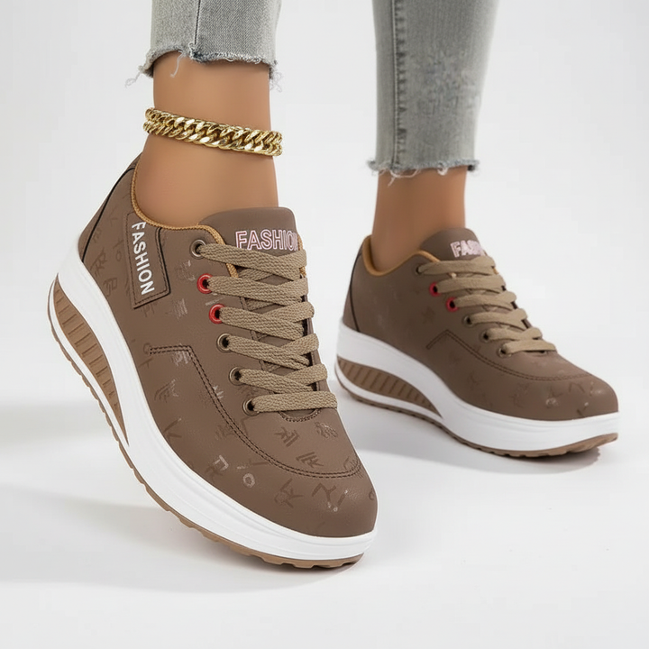 Modne sneakersy ortopedyczne damskie Amelie w całości na białym tle