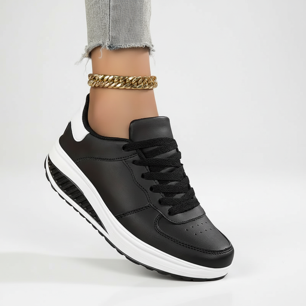 Damskie sneakersy ortopedyczne Amelie w kolorze szarym, widok z profilu