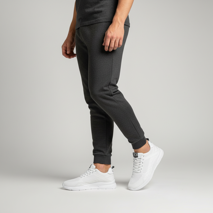 Czarne męskie sneakersy ortopedyczne podwyższające z boku