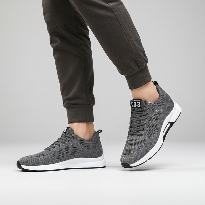 Beżowe męskie sneakersy podwyższające na co dzień