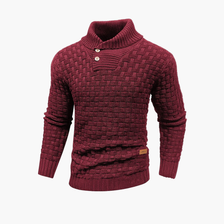 Stylowy sweter męski z kołnierzem do jesiennej garderoby