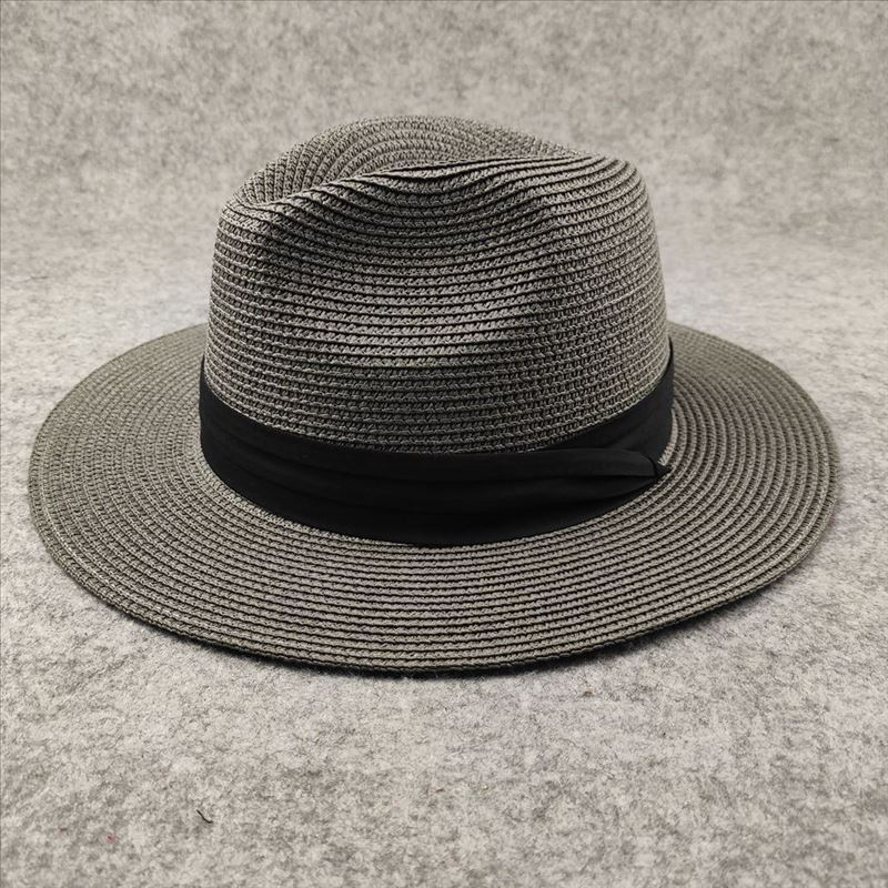 Letnie akcesoria unisex, kapelusz fedora z ozdobną taśmą z boku