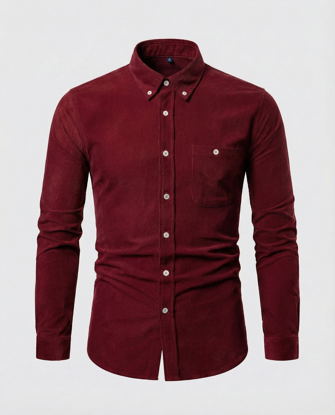 Bordowa męska koszula slim fit zapinana na guziki