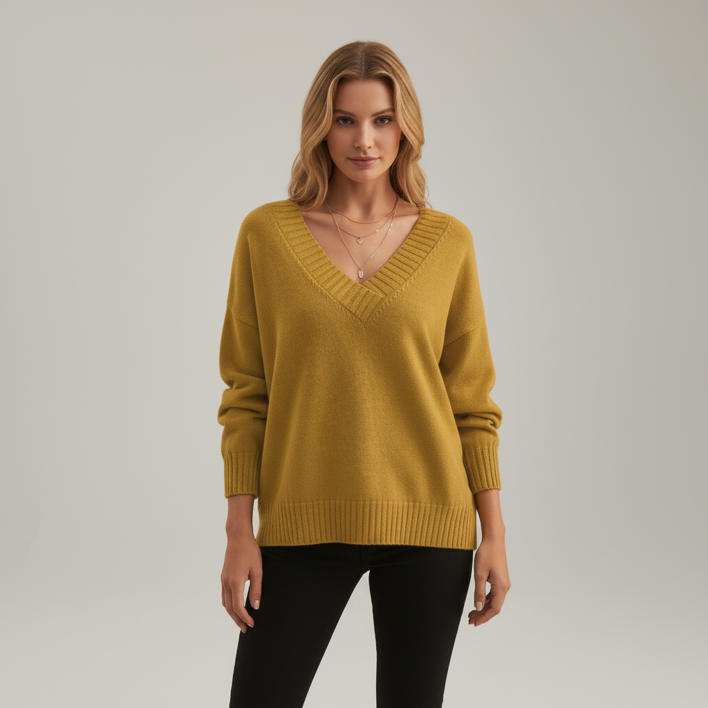 Jesienna moda damska - miękki sweter o luźnym kroju