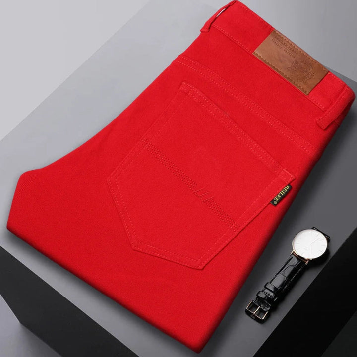 Męskie dżinsy slim fit w całości, widok z tyłu