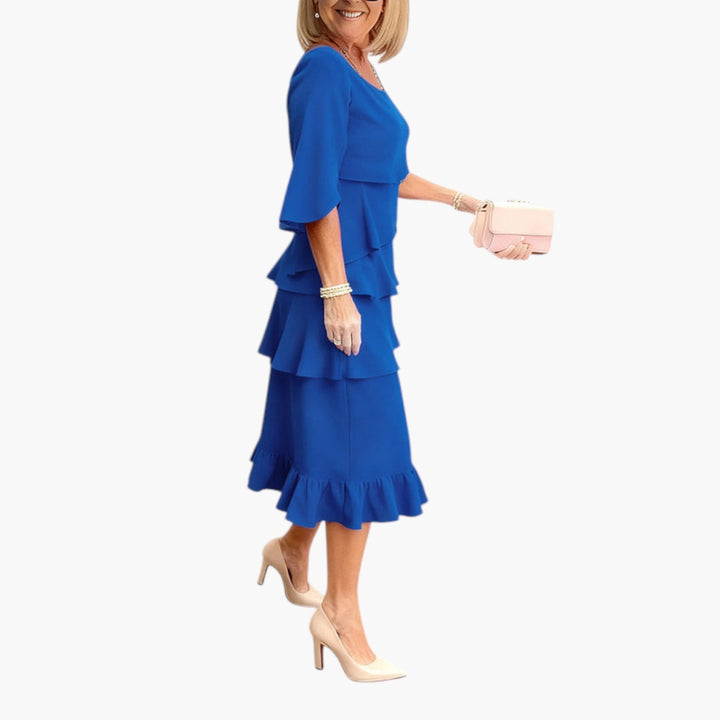Modna odzież damska, tekstura i splot materiału eleganckiej sukienki