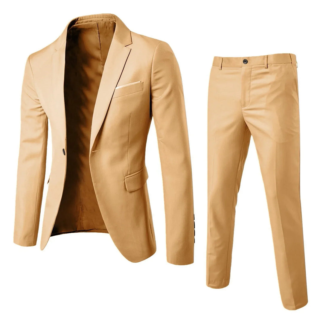 Męski garnitur biznesowy slim fit, elegancka marynarka i spodnie