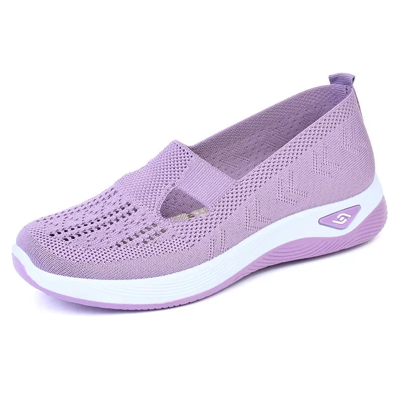 Czarne damskie buty ortopedyczne wsuwane slip-on, wygodne obuwie codzienne