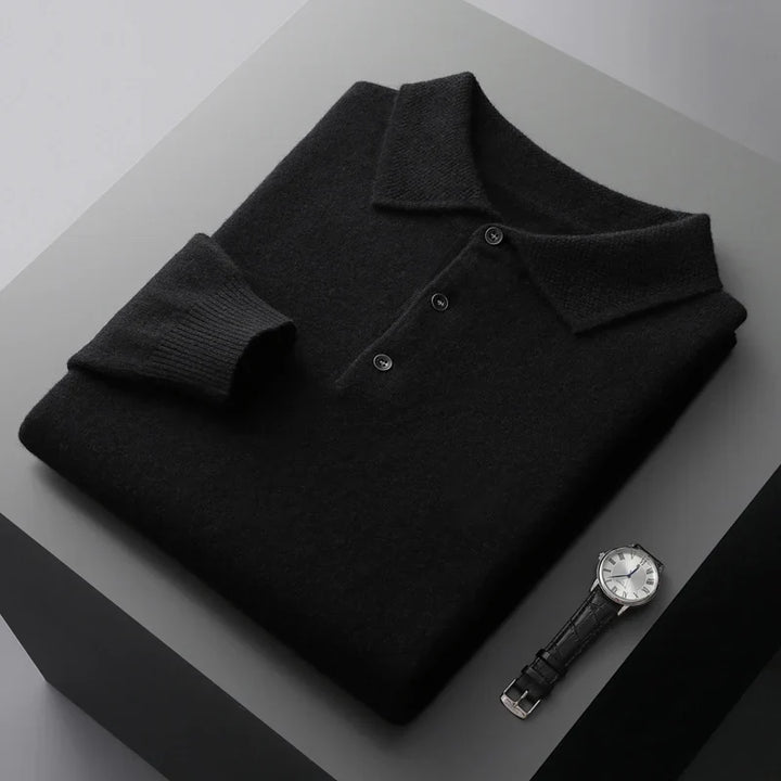 Casualowy sweter polo męski na jesień i zimę