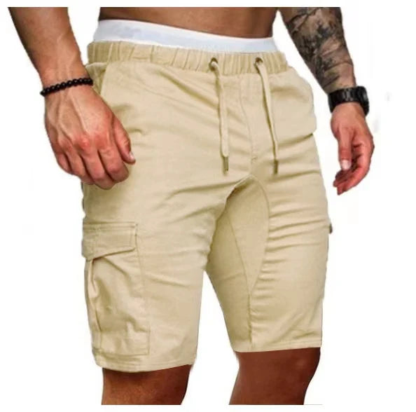Modne szorty cargo męskie o swobodnym kroju w odcieniu khaki