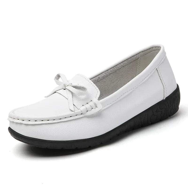Buty codzienne mokasyny z kokardką stylizacja z profilowaną wkładką