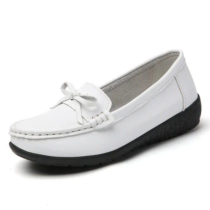 Buty codzienne mokasyny z kokardką stylizacja z profilowaną wkładką